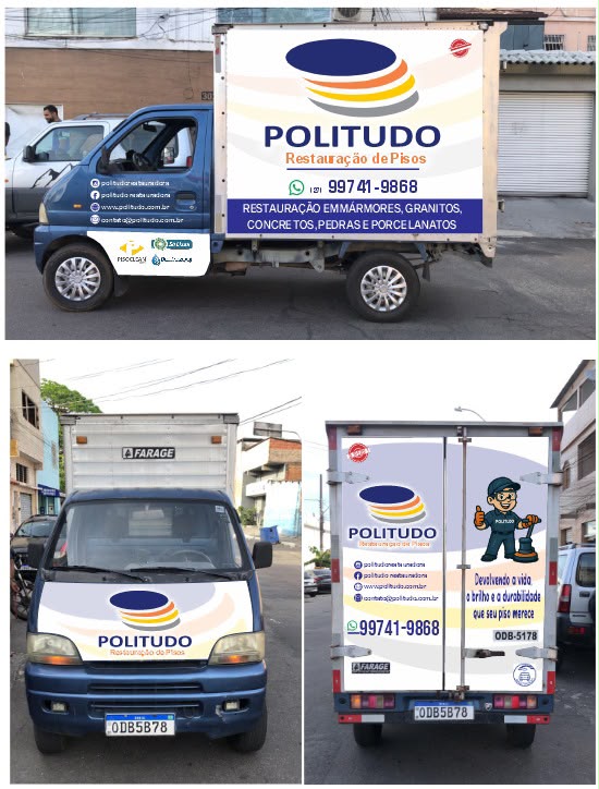 Caminhão identificado da Politudo usado pela equipe nos atendimentos