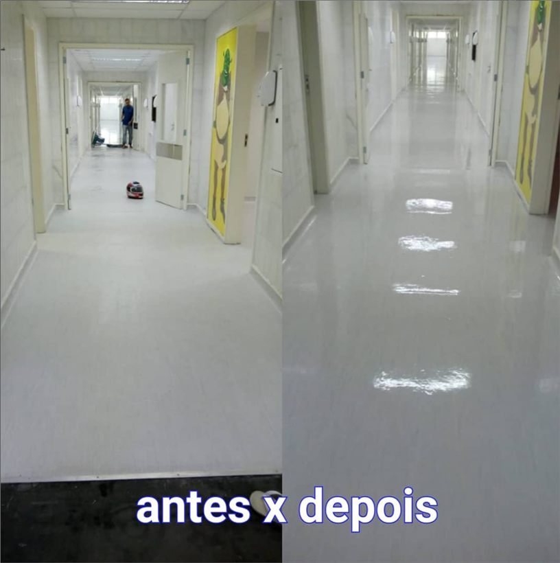 Antes e depois de área externa tratada
